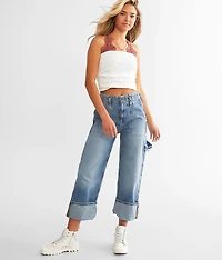 Major Leagues Cuffed Cropped Jean