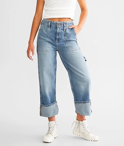 Major Leagues Cuffed Cropped Jean