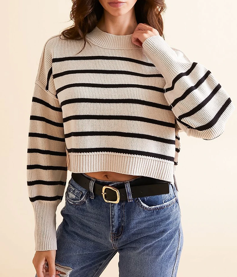 Striped Easy Street Cropped Sweater