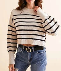 Striped Easy Street Cropped Sweater