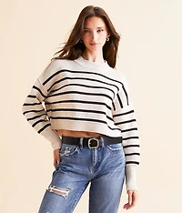 Striped Easy Street Cropped Sweater