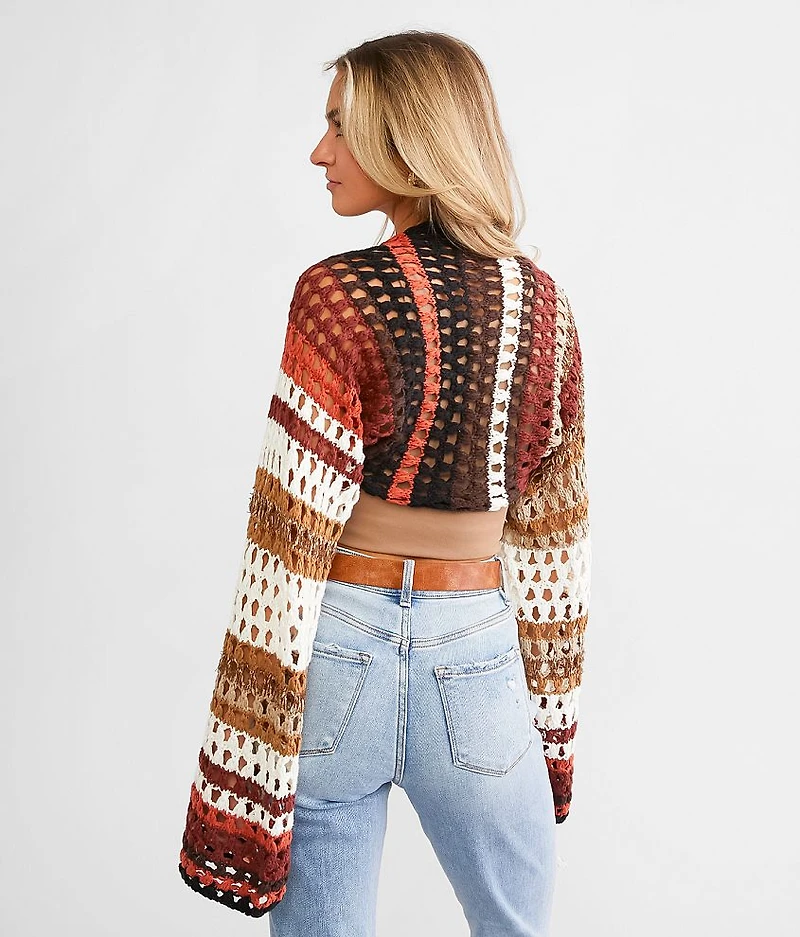 Gia Crochet Shrug Cropped Sweater