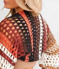 Gia Crochet Shrug Cropped Sweater