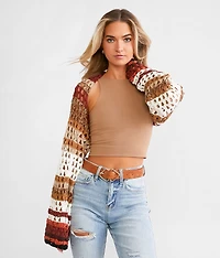 Gia Crochet Shrug Cropped Sweater