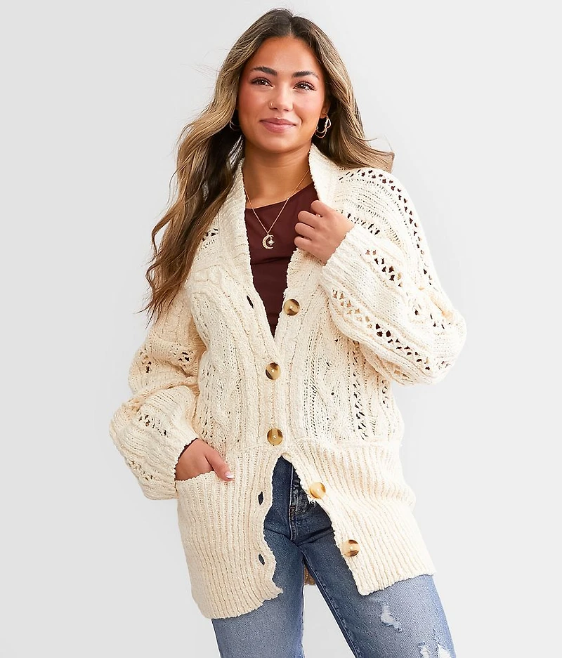 Cable Cardigan Sweater