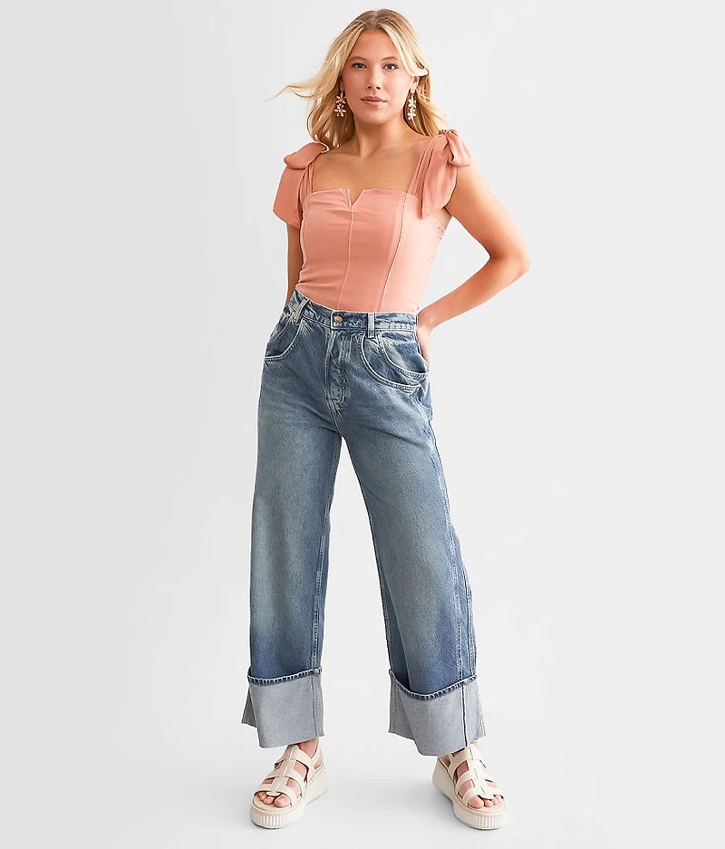 Final Countdown Wide Leg Cuffed Jean