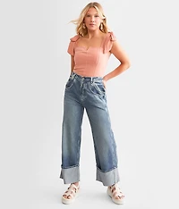 Final Countdown Wide Leg Cuffed Jean