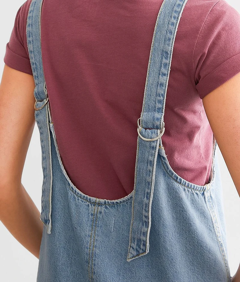 High Roller Denim Overall Short