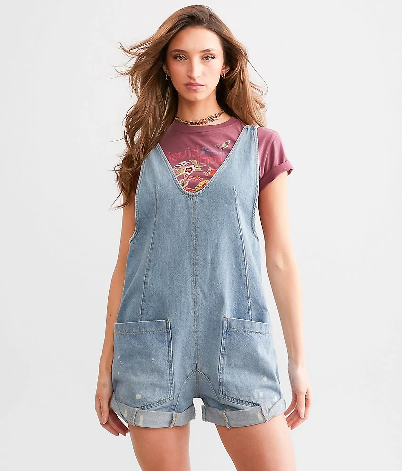 High Roller Denim Overall Short