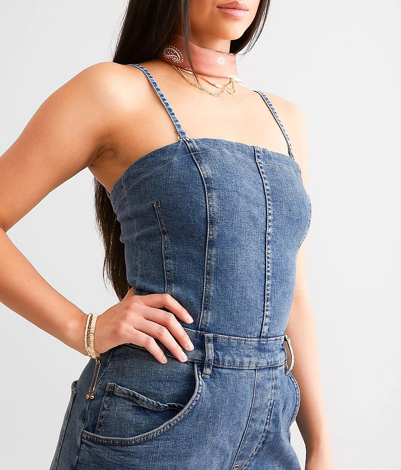 We The People Je Suis Pret Denim Barrel Jumpsuit