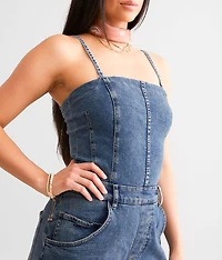 We The People Je Suis Pret Denim Barrel Jumpsuit