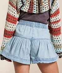 Fleur Pleated Denim Short