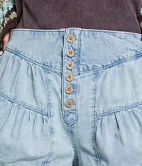 Fleur Pleated Denim Short