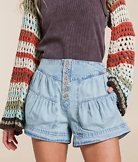Fleur Pleated Denim Short