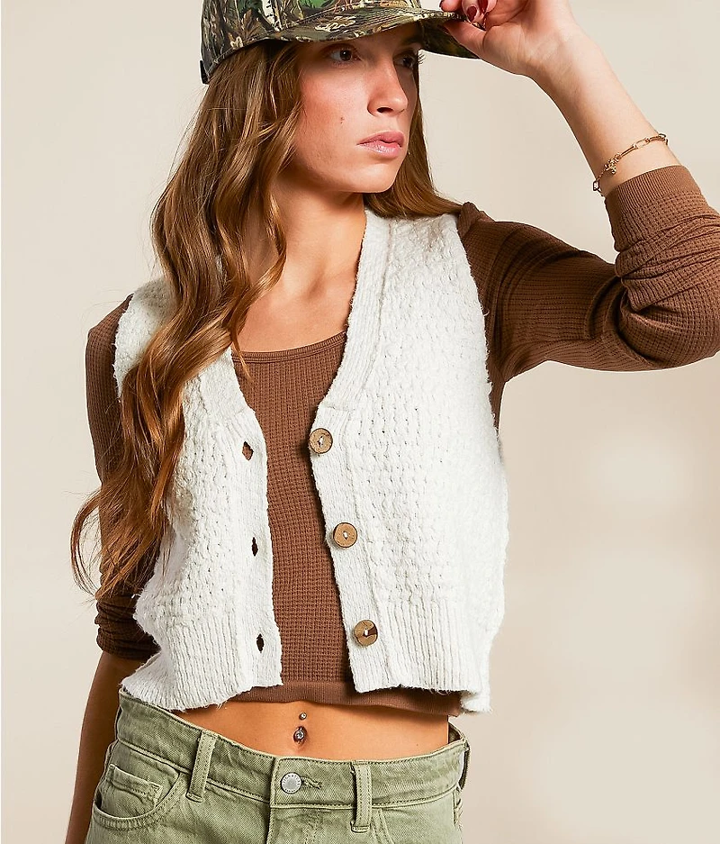 Ava Cropped Sweater Vest