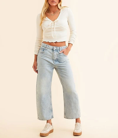 Deep Trance Dropped Boyfriend Cropped Jean