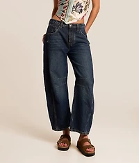 We The Free Good Luck Mid-Rise Barrel Jean