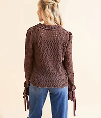 Pointelle Henley Sweater