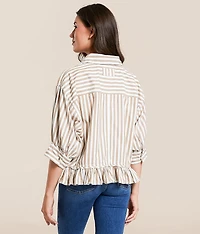 Bailey Cropped Stripe Shirt
