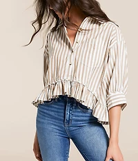 Bailey Cropped Stripe Shirt