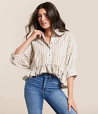 Bailey Cropped Stripe Shirt