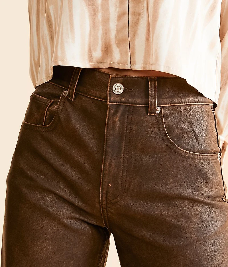 Misha Faux Leather Wide Barrel Pant