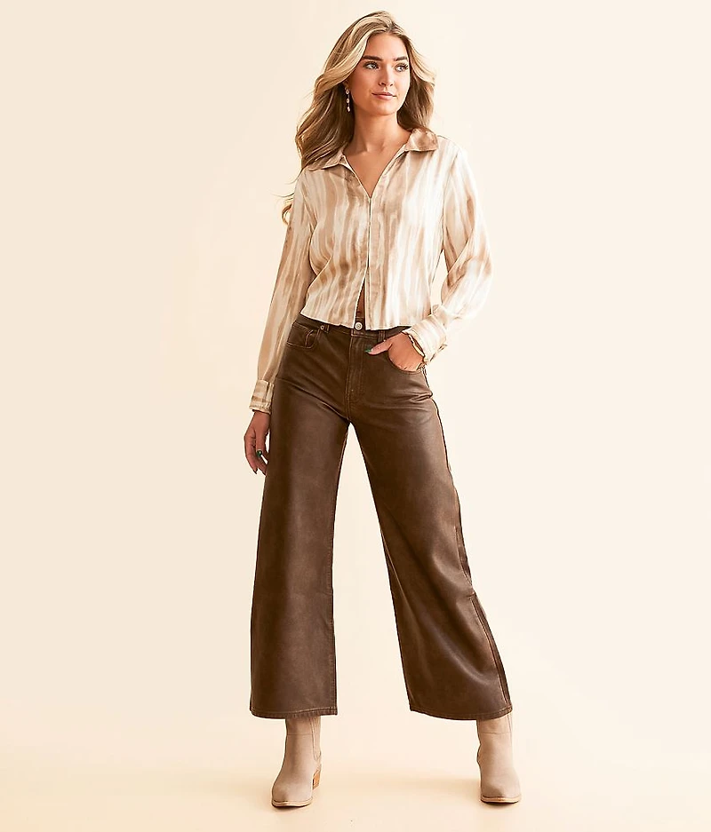 Misha Faux Leather Wide Barrel Pant