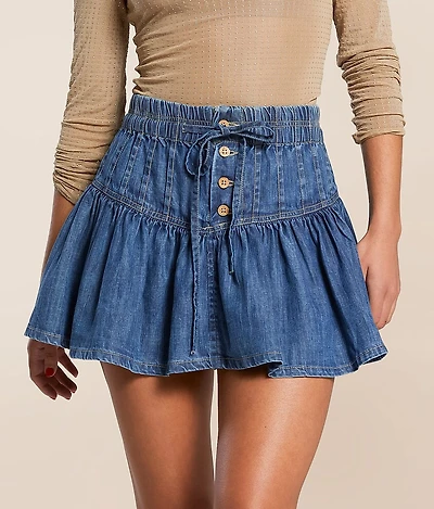 Free People Roselle Denim Mini Skirt