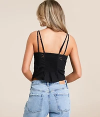 Sweet Sammi Eyelet Cropped Tank Top