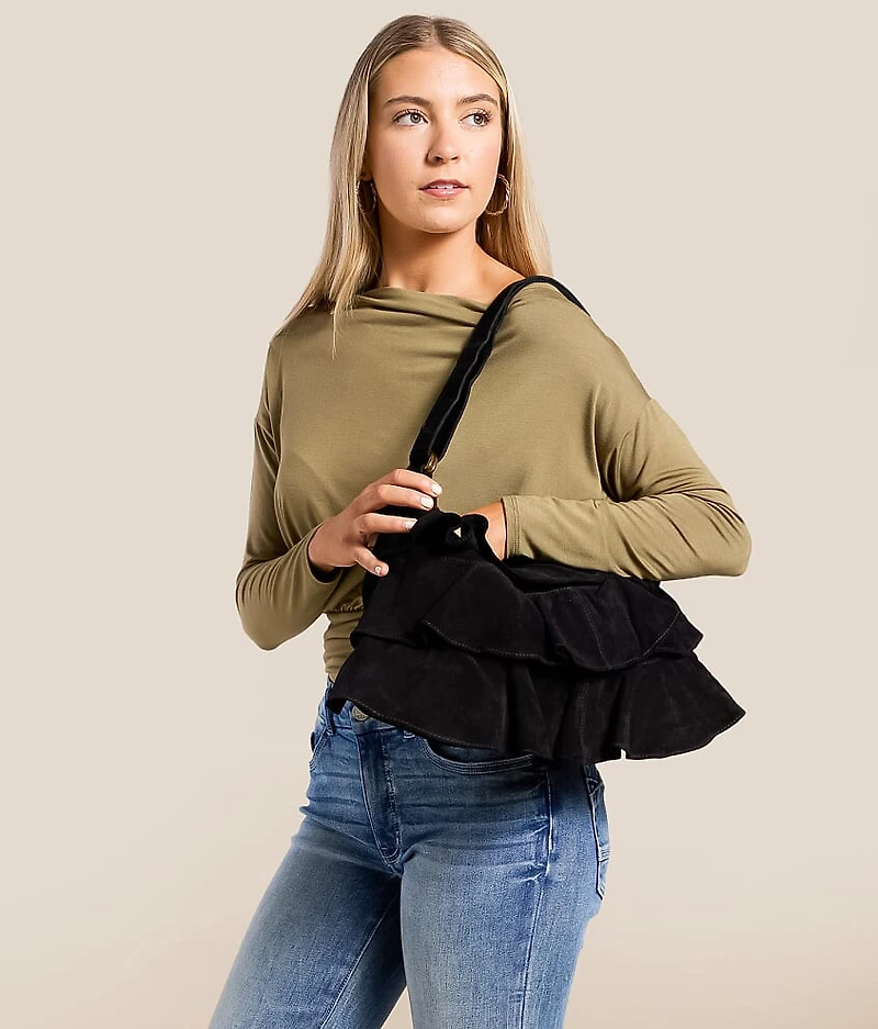 Rae Ruffle Leather Purse