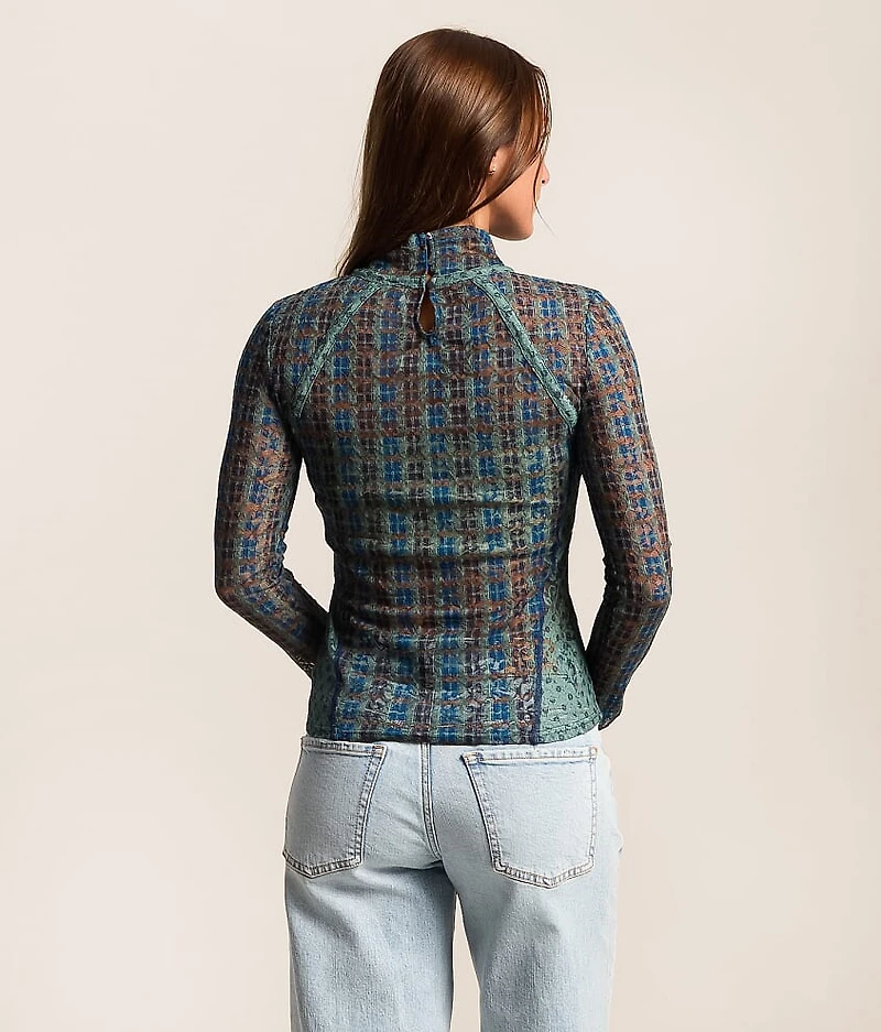 Lyric Plaid Layering Top