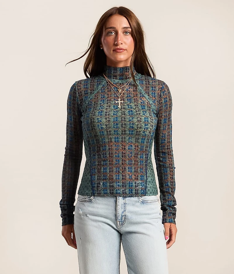 Lyric Plaid Layering Top