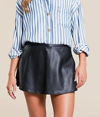 Paradise Found Faux Leather Skort