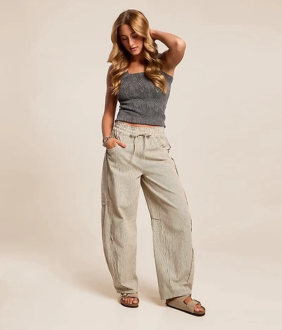 Something Good Striped Barrel Pant