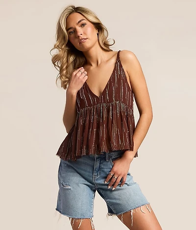 Ariel Rhinestone Tank Top