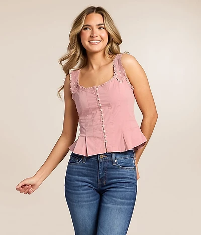 Bridgette Corset Cropped Tank Top