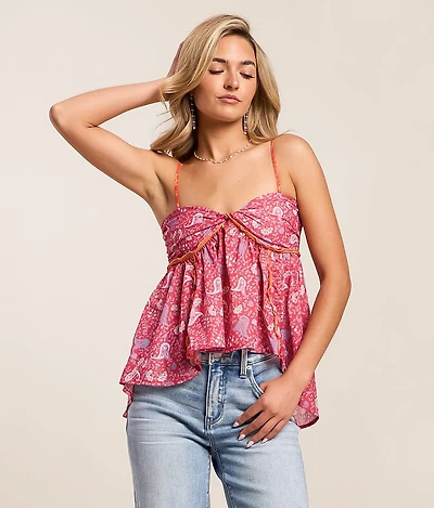 Malia Paisley Print Open Back Tube Top