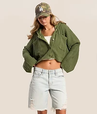 Lolli Cropped Swing Hooded Cardigan