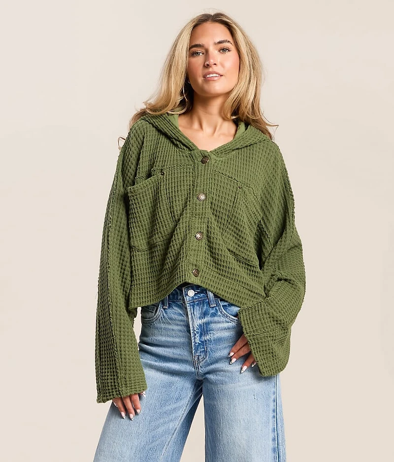 Lolli Cropped Swing Hooded Cardigan