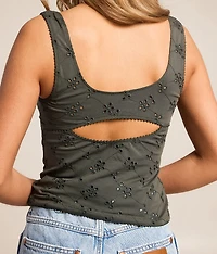 Full Bloom Eyelet Tank Top