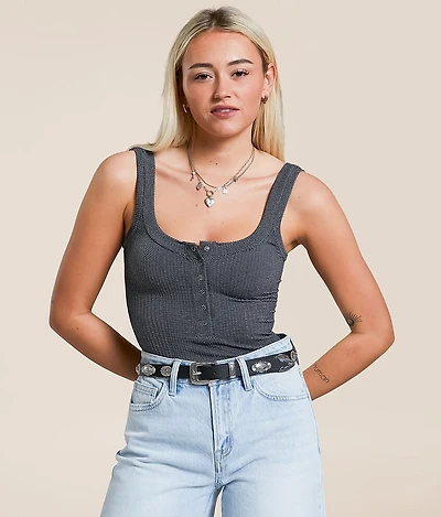 Free People Clean Lines Henley Tank Top