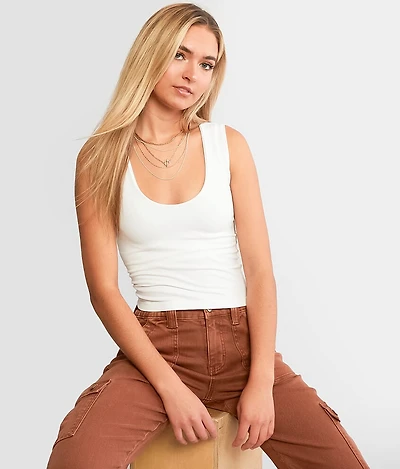 Clean Lines Cropped Muscle Cami Tank Top