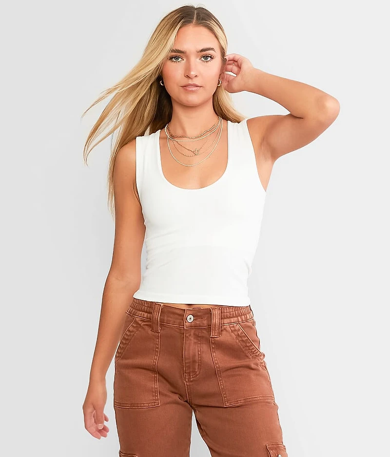 Clean Lines Cropped Muscle Cami Tank Top
