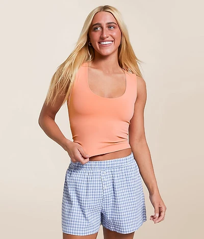 Clean Lines Cropped Muscle Cami Tank Top