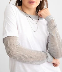 Metallic Trim Oversized Top