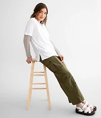 Metallic Trim Oversized Top