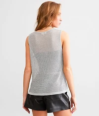 Metallic Netted Tank Top