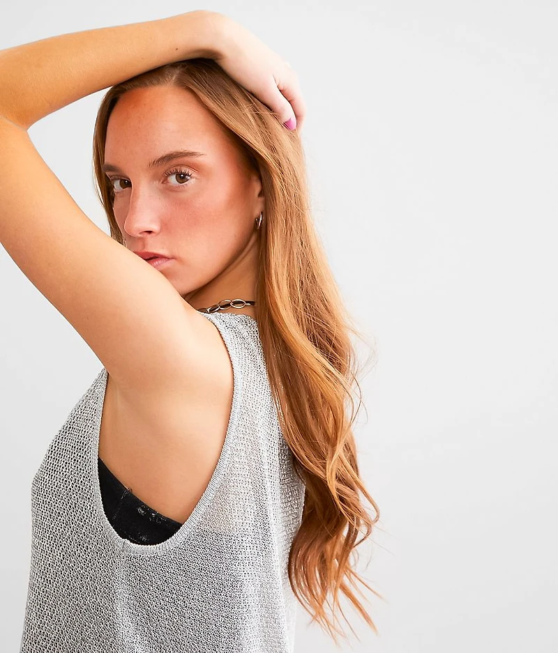 Metallic Netted Tank Top