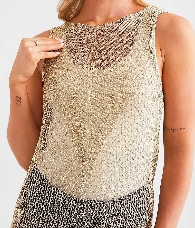 Metallic Netted Tank Top