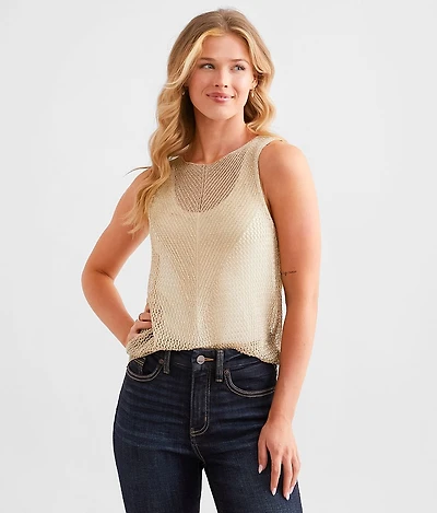 Metallic Netted Tank Top